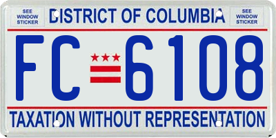 DC license plate FC6108