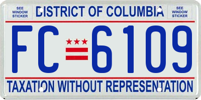 DC license plate FC6109