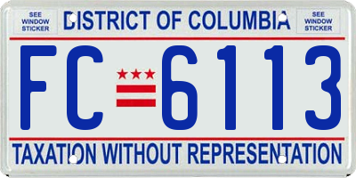 DC license plate FC6113