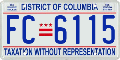 DC license plate FC6115