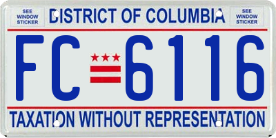 DC license plate FC6116