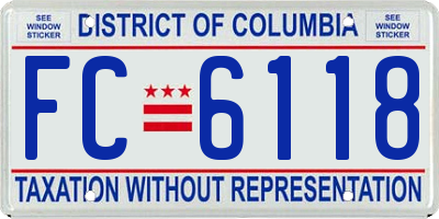 DC license plate FC6118