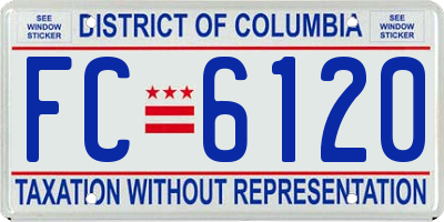 DC license plate FC6120