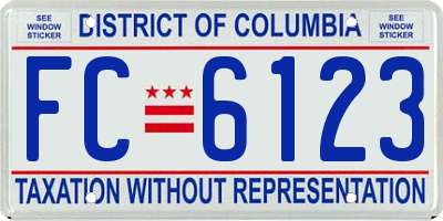 DC license plate FC6123