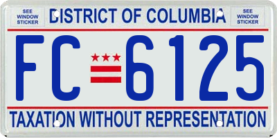 DC license plate FC6125