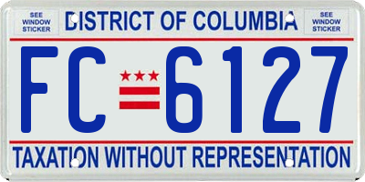 DC license plate FC6127