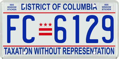 DC license plate FC6129
