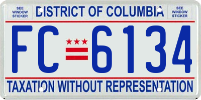 DC license plate FC6134