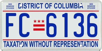 DC license plate FC6136