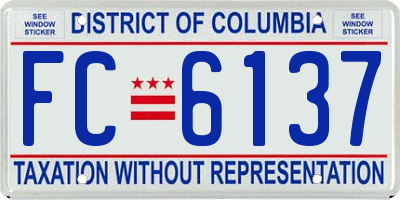 DC license plate FC6137