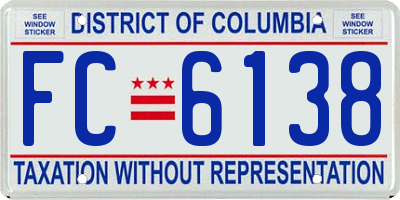 DC license plate FC6138