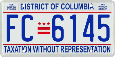 DC license plate FC6145