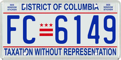 DC license plate FC6149