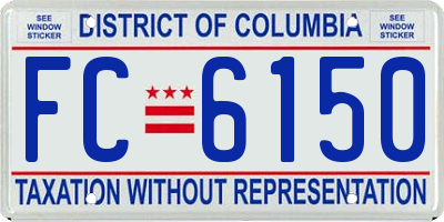 DC license plate FC6150