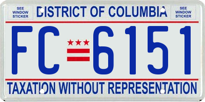 DC license plate FC6151