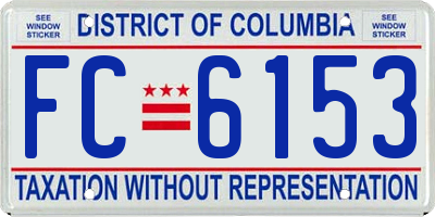 DC license plate FC6153