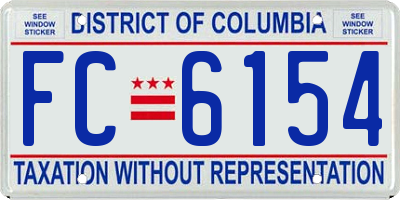 DC license plate FC6154