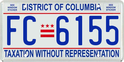 DC license plate FC6155