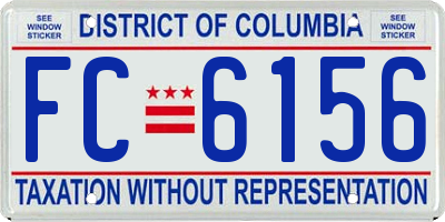 DC license plate FC6156