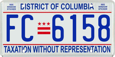 DC license plate FC6158