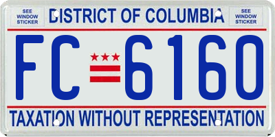 DC license plate FC6160