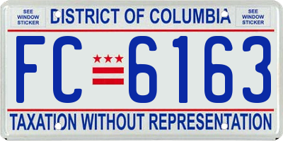 DC license plate FC6163