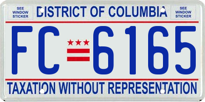 DC license plate FC6165