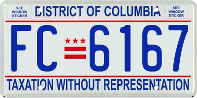 DC license plate FC6167