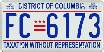 DC license plate FC6173