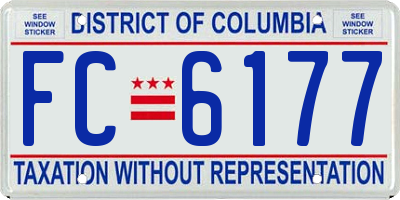 DC license plate FC6177