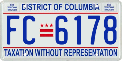 DC license plate FC6178