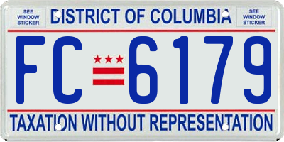 DC license plate FC6179