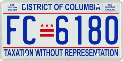 DC license plate FC6180