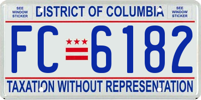 DC license plate FC6182