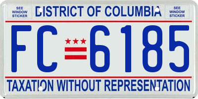 DC license plate FC6185