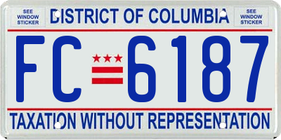 DC license plate FC6187