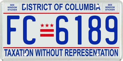 DC license plate FC6189