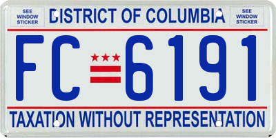 DC license plate FC6191