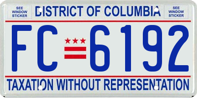 DC license plate FC6192