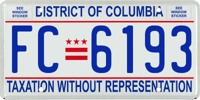 DC license plate FC6193