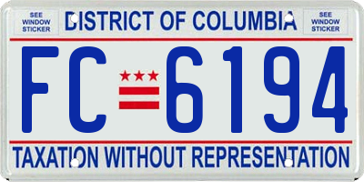 DC license plate FC6194