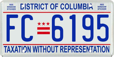 DC license plate FC6195