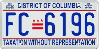 DC license plate FC6196