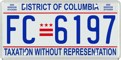 DC license plate FC6197