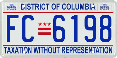 DC license plate FC6198