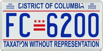 DC license plate FC6200