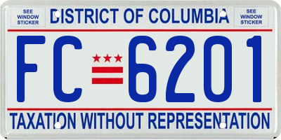 DC license plate FC6201