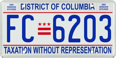 DC license plate FC6203