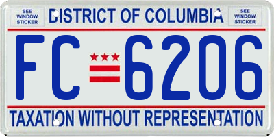 DC license plate FC6206