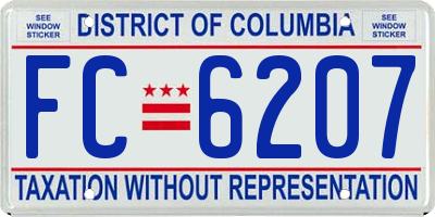 DC license plate FC6207